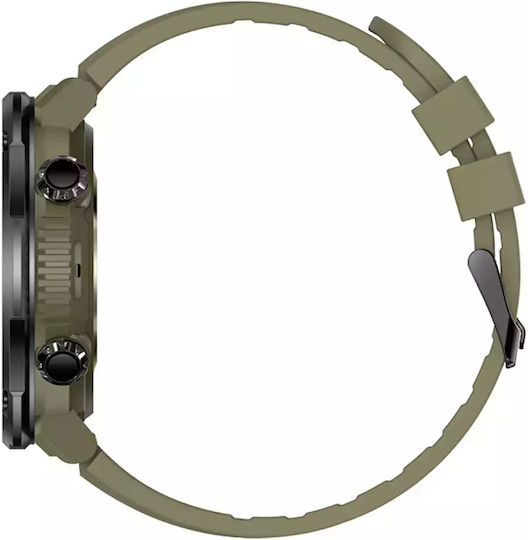 DAS.4 Battery Watch with Rubber Strap Green view 2