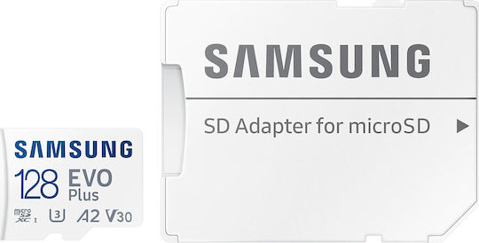 Samsung Evo Plus (2021) microSDXC 128GB U3 V30 A2 UHS-I 130MB/s with Adapter view 4