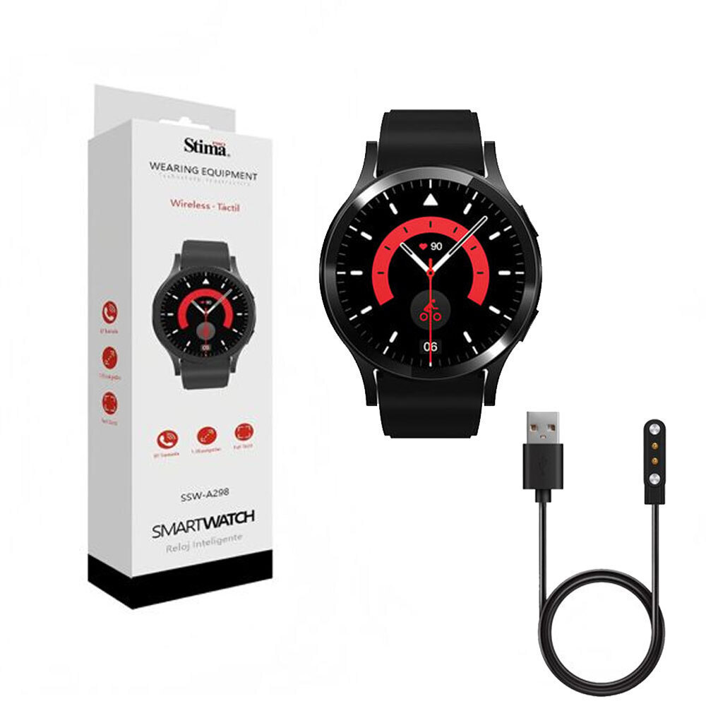 Pro Stima SSW-A298 Aluminium Smartwatch with Heart Rate Monitor (Black) view 1