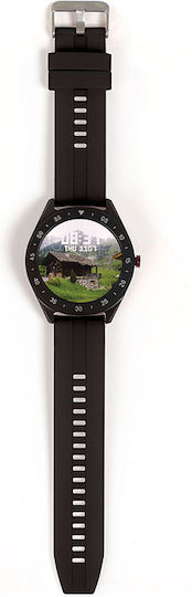 Livoo TEC610 Aluminium Waterproof Smartwatch with Heart Rate Monitor (Black) view 2