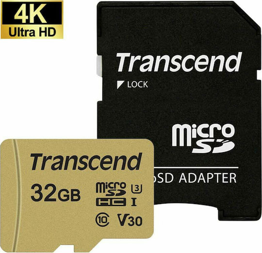 Transcend 500S microSDHC 32GB U3 V30 UHS-I 95MB/s with Adapter Ansicht 3