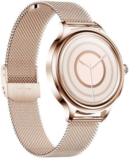 Kumi K3 Stainless Steel 39mm Smartwatch with Heart Rate Monitor (Gold) view 2