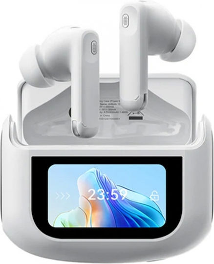 AirBuds 12 Bluetooth Handsfree Earphones with Sweat Resistance and Charging Case White view 2