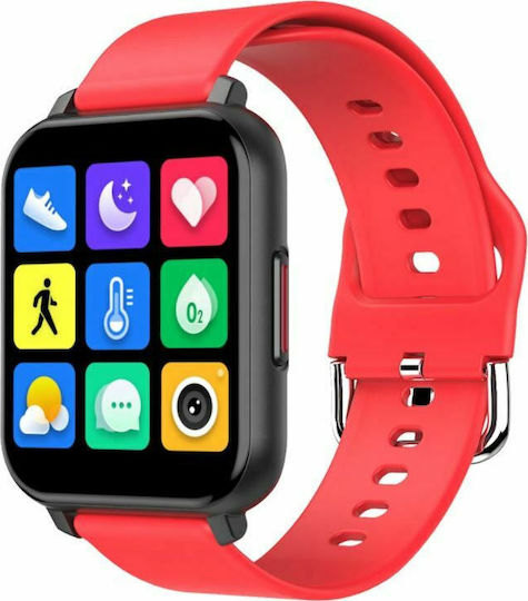 T82 Smartwatch with Heart Rate Monitor (Red) vue 2