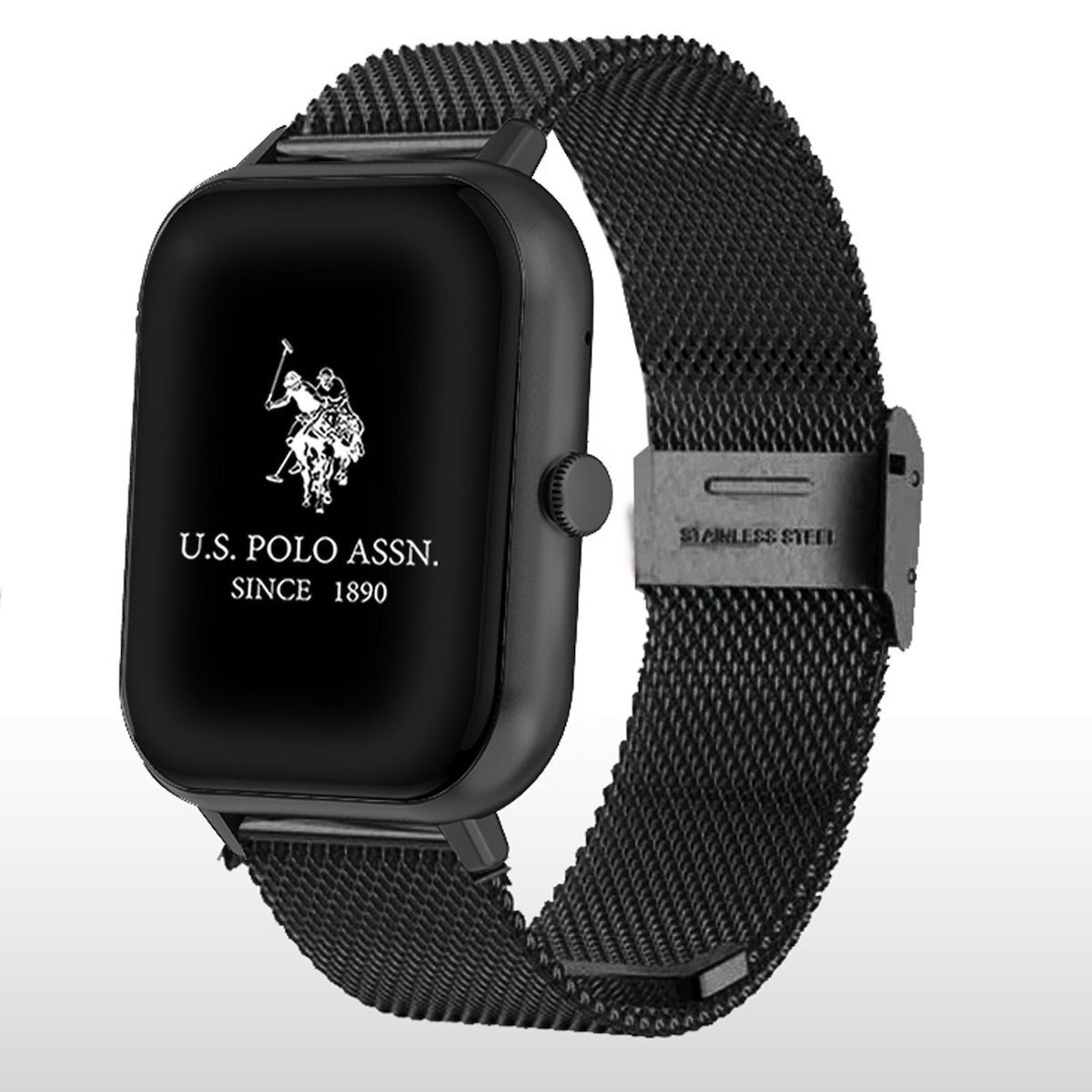 U.S. Polo Assn. Smartwatch with Heart Rate Monitor (Black)