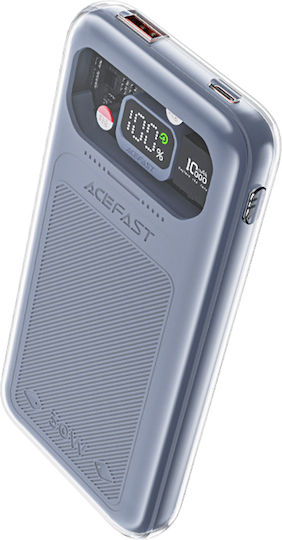 Acefast M1 Sparkling Series Power Bank 10000mAh 30W with USB-A Port and USB-C Port Power Delivery Gray