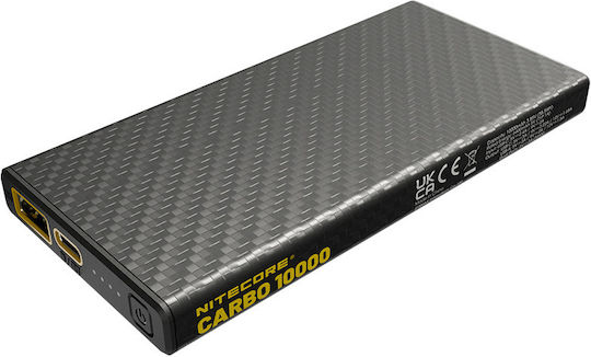 NiteCore Carbo 10000 Power Bank 10000mAh 18W with USB-A Port and USB-C Port Power Delivery Black
