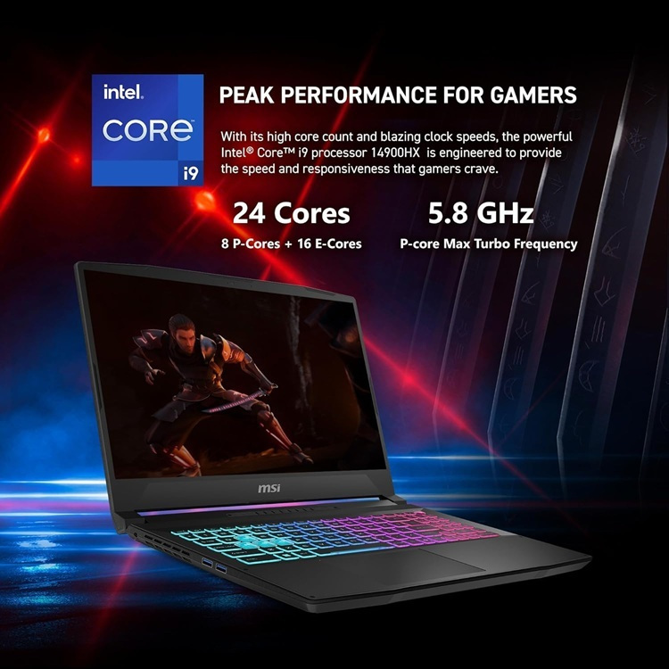 MSI Katana 15 HX 15.6" 165Hz (i9-14900HX/32GB/1.0TB SSD/GeForce RTX 5070/W11 Home) (US Keyboard) view 2