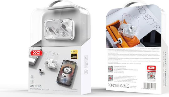 XO G21 Crystal In-ear Bluetooth Handsfree Earphones with Charging Case White view 1