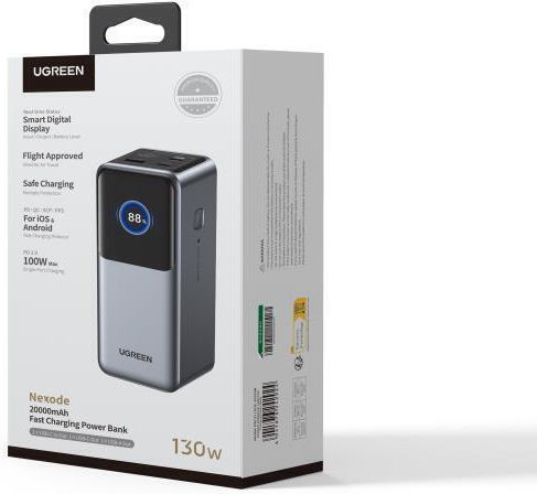 Ugreen PB721 Power Bank 20000mAh 130W with USB-A Port and 2 USB-C Ports Quick Charge 3.0 Multicolour view 4