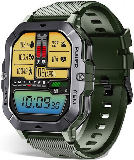 Oukitel BT101 Smartwatch with Heart Rate Monitor (Green)