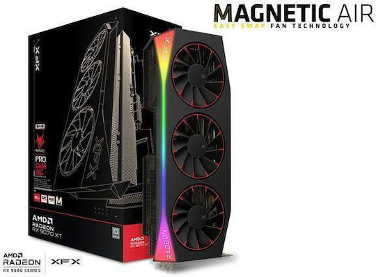 XFX Radeon RX 9070 XT 16GB GDDR6 Mercury OC Magnetic Air Edition RGB Graphics Card view 6