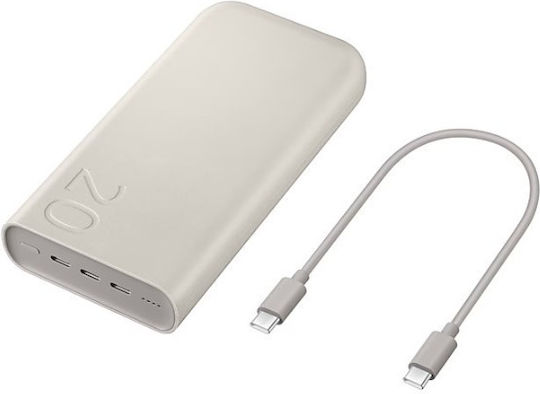 Samsung P4520 Power Bank 20000mAh 45W with 3 USB-C Ports Power Delivery Beige