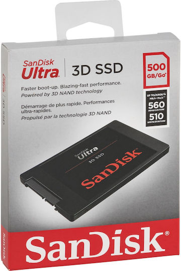 Sandisk Ultra 3D SSD 500GB 2.5'' SATA III SDSSDH3-500G-G26 vue 4