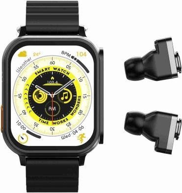 N22 2 In 1 1.96 Inch Hd Display Sport Bluetooth Call Earphone Smart Watch Black