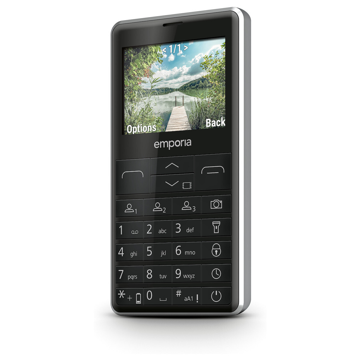 Emporia M76 Single SIM Mobile Phone with Buttons Black दृश्य 3
