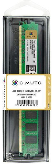 Cimuto DDR3 with Module 1x4GB and Speed 1600 for Desktop DCXFK4MBM view 1