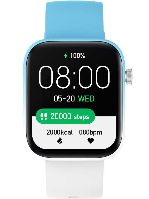Rubicon SR042D 37mm Smartwatch with Heart Rate Monitor (Blue/White)