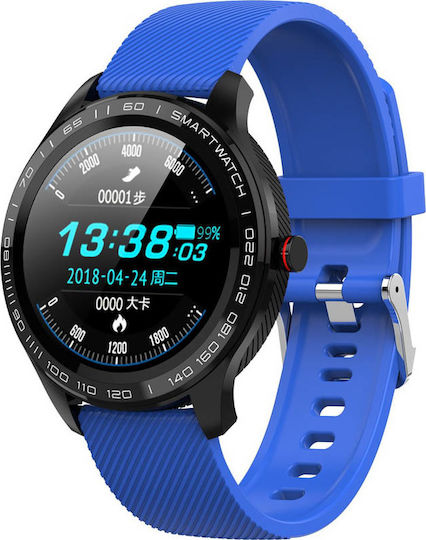 DAS.4 SG08 Stainless Steel 48mm Smartwatch with Heart Rate Monitor (Blue) view 3