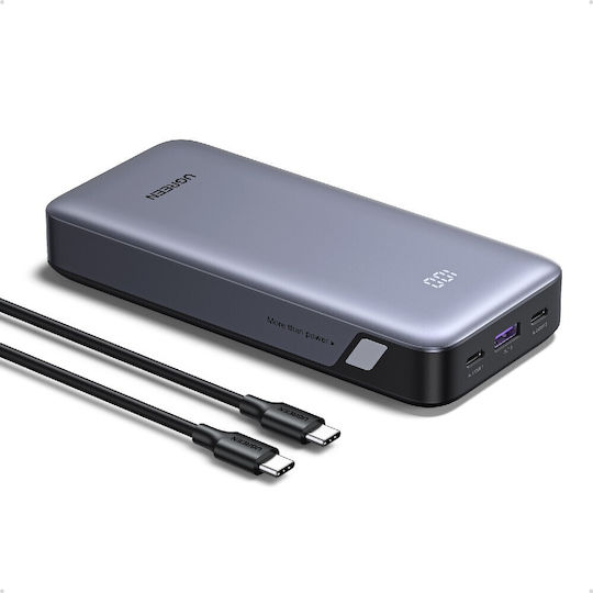 Ugreen PB532/55989B Power Bank 20000mAh 30W with USB-A Port and 2 USB-C Ports Power Delivery Gray view 2