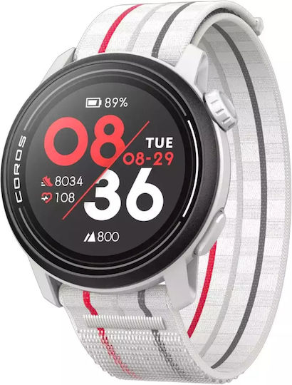 Coros Pace 3 Smartwatch with Heart Rate Monitor (Nylon - White)