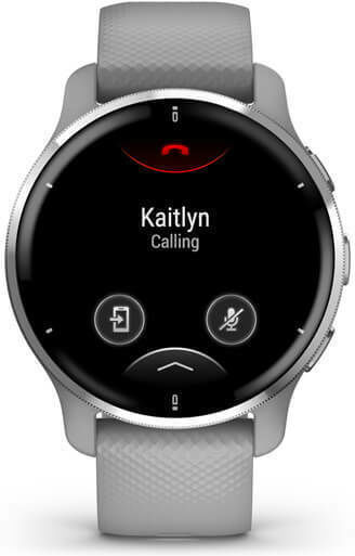 Garmin Venu 2 Plus Stainless Steel 43mm Waterproof Smartwatch with Heart Rate Monitor (Silver Stainless Steel Bezel With Powder Grey Case And Silicone Band) view 2