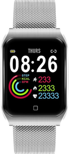 F9 Smartwatch with Heart Rate Monitor (Silver) view 2