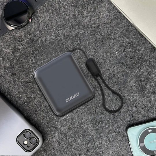 Dudao K22+ Power Bank 10000mAh 22.5W with USB-C Port Power Delivery Gray vue 3