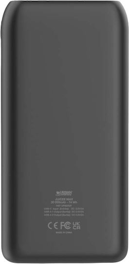 Urban Factory Power Bank 20000mAh with 2 USB-A Ports and USB-C Port Black view 4