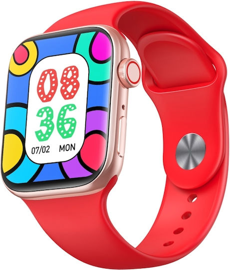 i14 Pro Smartwatch with Heart Rate Monitor (Red) view 3