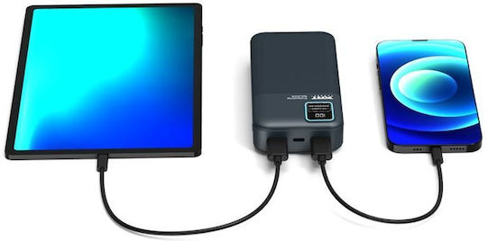 Port Designs Power Bank 20000mAh with 2 USB-A Ports and USB-C Port Black vue 6