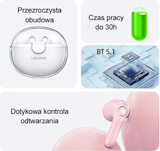 Usams US-BU12 Earbud Bluetooth Handsfree Earphones with Charging Case Purple view 4
