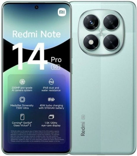 Xiaomi Redmi Note 14 Pro 5G (12GB/512GB) Coral Green view 2