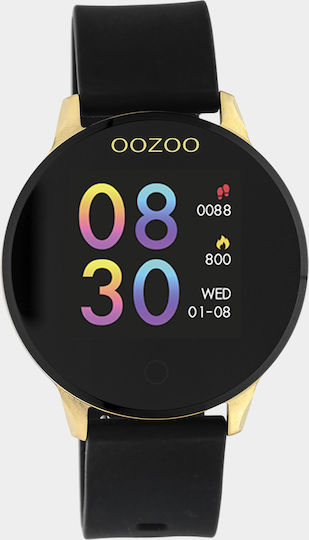 Oozoo Q00120 Stainless Steel 43mm Smartwatch with Heart Rate Monitor (Gold / Black) view 4