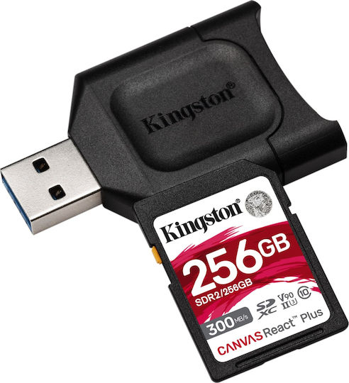 Kingston Canvas React Plus SDXC 256GB U3 V90 UHS-II 300MB/s Memory Card with USB Reader view 2