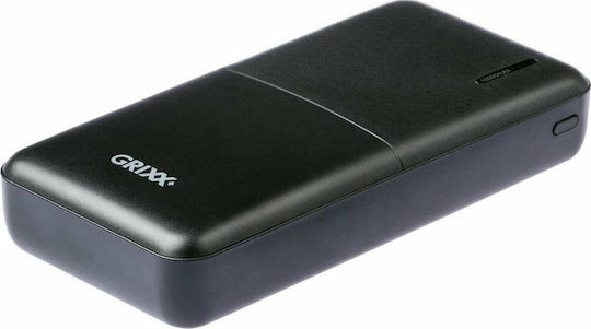 Grixx Power Bank 15000mAh with 2 USB-A Ports Black