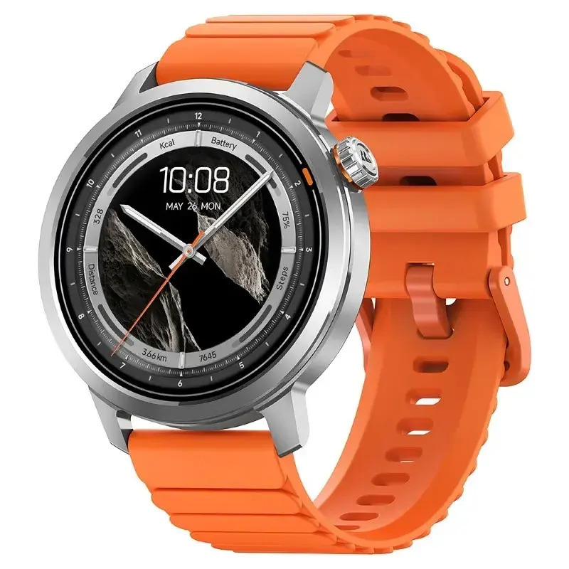 Kospet ORB Aluminum Waterproof Smartwatch with Heart Rate Monitor Silver/Orange vue 5