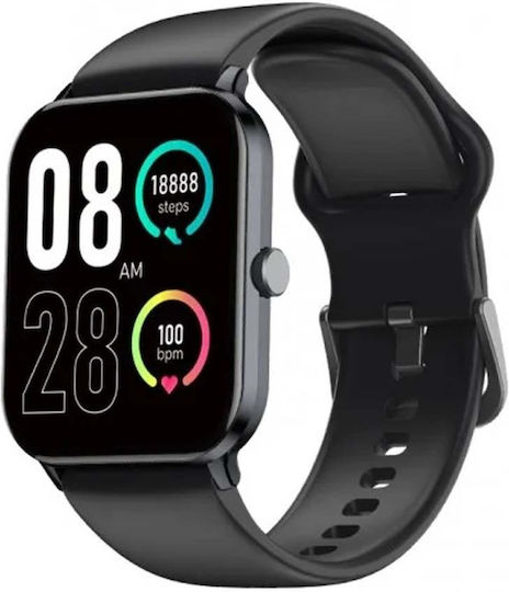 QCY GTC 46mm Smartwatch with Heart Rate Monitor (Black) vue 2