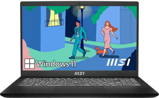 MSI Modern 15 B12MO 15.6" IPS FHD (i7-1255U/16GB/512GB SSD/W11 Home) Classic Black (GR Keyboard)