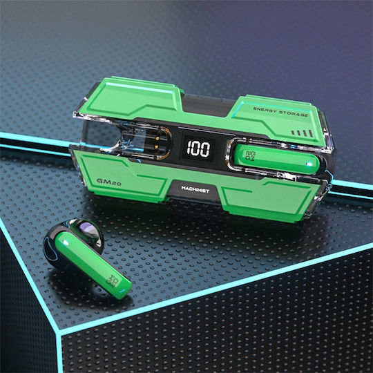 Andowl Q-E07 Earbud Bluetooth Handsfree Earphones with Charging Case Green view 2