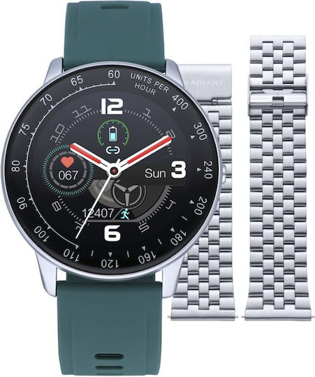 Radiant Times Square Smartwatch with Heart Rate Monitor (Green)