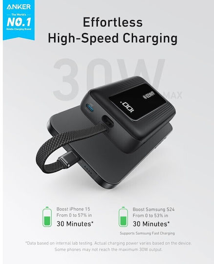 Anker Zolo Power Bank 10000mAh 30W with USB-C Port Black view 6