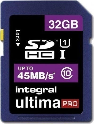 Integral UltimaPro SDHC 32GB U1 UHS-I Memory Card with Adapter view 1