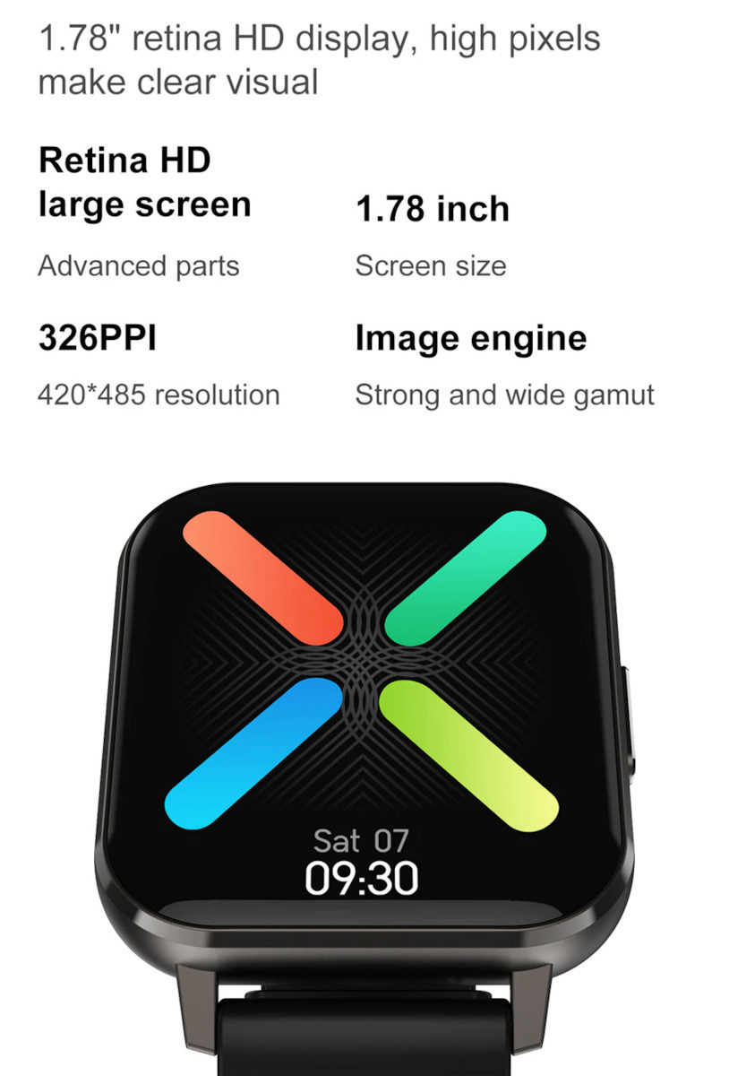 XFIT Aluminium Smartwatch with Heart Rate Monitor (Black) view 4