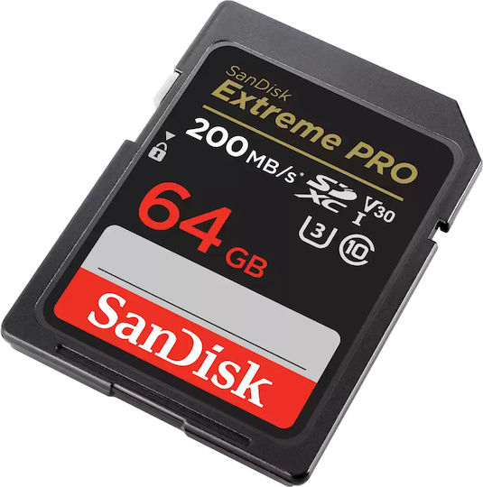 Sandisk Extreme Pro SecureDigital SDXC 64GB Class 10 U3 V30 UHS-I view 2