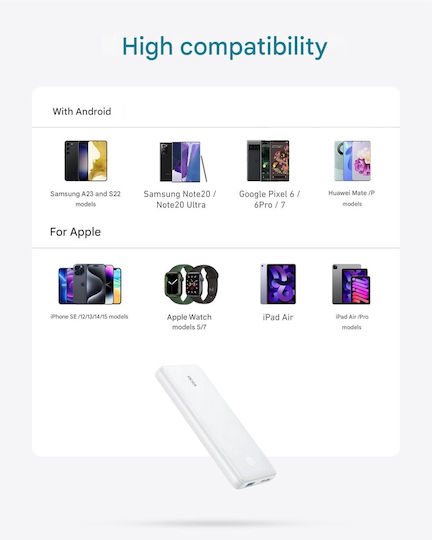 Power Bank 10000mAh with USB-A Port and USB-C Port vue 3