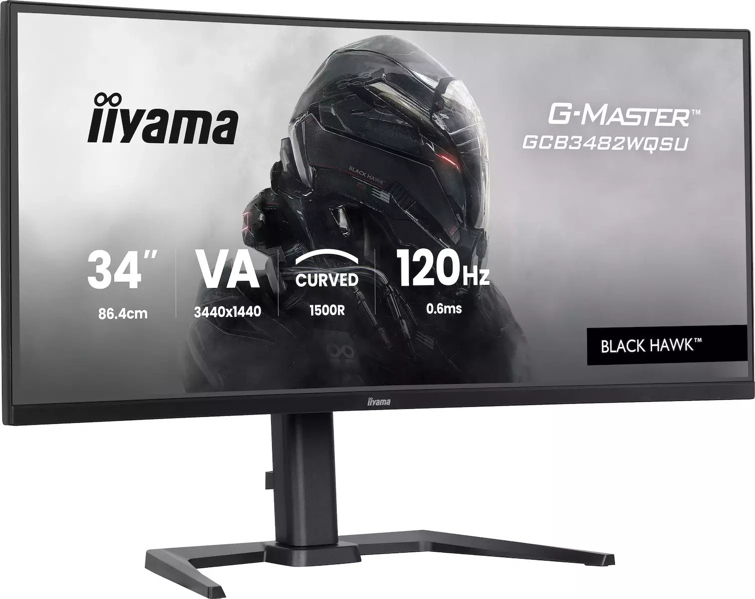Iiyama GCB3482WQSU-B1 VA HDR Curved Gaming Monitor 34" QHD 3440x1440 view 3