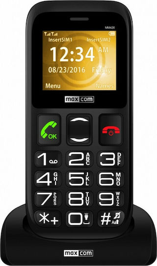 MaxCom Comfort MM426 Dual SIM Mobile with Large Buttons (Greek Menu) Black view 4