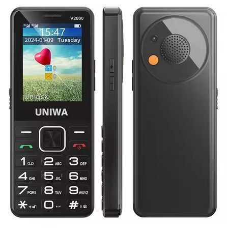 Uniwa V2000 Dual SIM Mobile with Large Buttons Black view 7