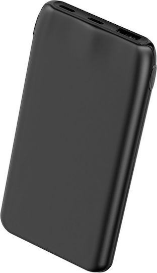 Platinet Power Bank 10000mAh 12W with USB-A Port and 2 USB-C Ports Black view 2